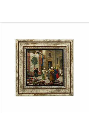Halı Tüccarı (Osman Hamdi Bey, 1888) Baskılı Taş Tablo 25X25