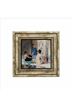 Hamam Sefası (Jean-Léon Gérôme, 1881) Baskılı Taş Tablo 25X25