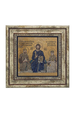 Ayasofya Deesis Mozaiği Baskılı Taş Tablo 25X25