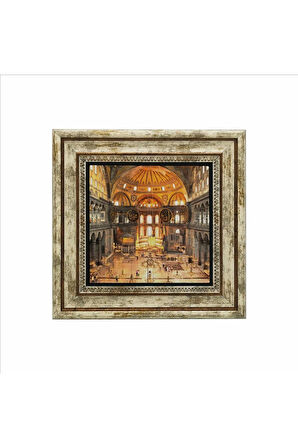 Ayasofya Camii içi  Baskılı Taş Tablo 25X25