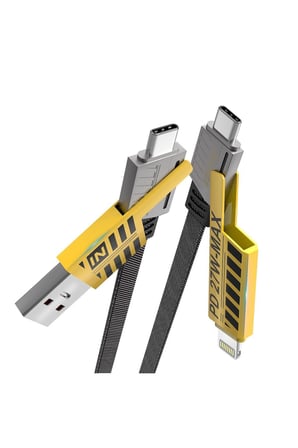 4 In 1 Type-c Usb Lightning 27w Ve 65w Pd Hızlı Şarj Kablosu Metal Uçlu Kırılmaz Hasır Örgü