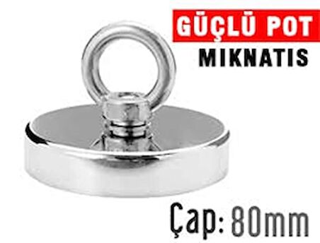 Pot Neodyum Mıknatıs 80 mm Fishing Magnet