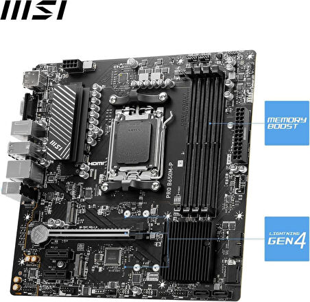 MSI Pro B650M-P AMD AM5 DDR5 Micro ATX Anakart - Outlet