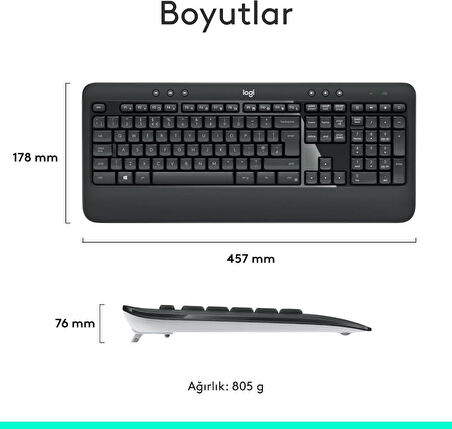 Logitech MK540 920-008687 Kablosuz Klavye Mouse Seti - Outlet