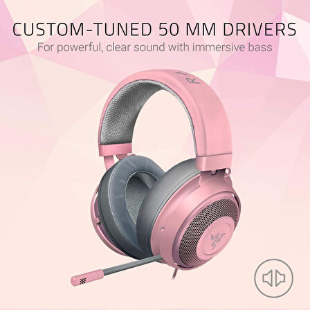 Razer Kraken Kablolu Mikrofonlu Kulak Üstü Oyuncu Kulaklığı Pembe - Outlet