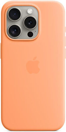 iPhone 15 Pro için MagSafe özellikli Silikon Kılıf - Turuncu Sorbe Teşhir
