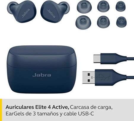 Jabra Elite 4 Active TWS Lacivert Kulak İçi Bluetooth Kulaklık -Teşhir