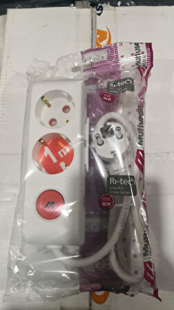 Mutlusan Rı-Tech 2li 1Mt AnahtarTopraklı Grup Priz -001 175 220002 01 00