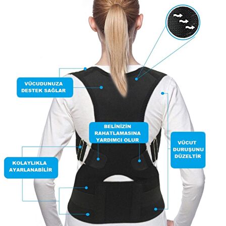 Manyetik Dik Duruş Korsesi Posturex Kadın Erkek Kamburluk Önleme