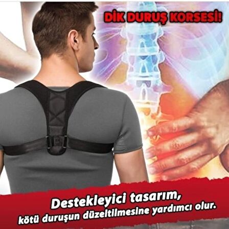 Yeni Model Dik Duruş Aparatı Kamburluk Önleyici Posturex Korse