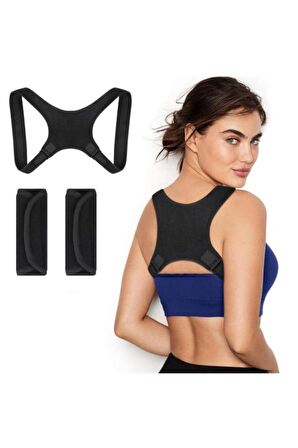 Unisex Siyah Kelebek Dik Durus Korsesi Kamburlu Önleyici Terletmez Korse