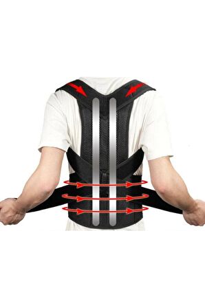 Unisex Siyah Ortopedik Dik Duruş  Korsesi