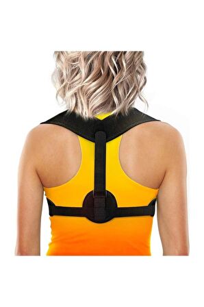 Unisex Siyah Çapraz Dik Duruş Korsesi