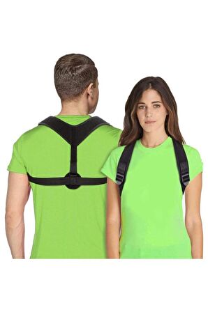 Unisex Siyah Çapraz Dik Duruş Korsesi