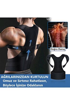 Fitness Bayan Erkek Vücut Şekillendirici Korse Manyetik Sırt Dik