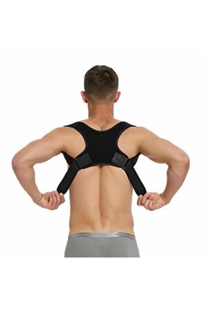 Unisex Siyah Ortopedik Medikal Kemeri Kamburluk Önleyici Düzeltici Dik Duruş Korsesi