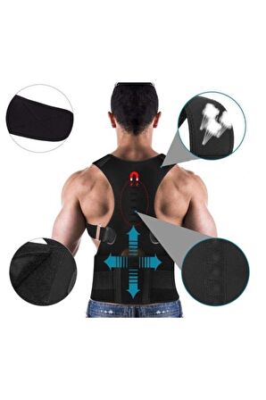 Unisex Siyah Medikal Ortopedik Kamburluk Önleyici Korse