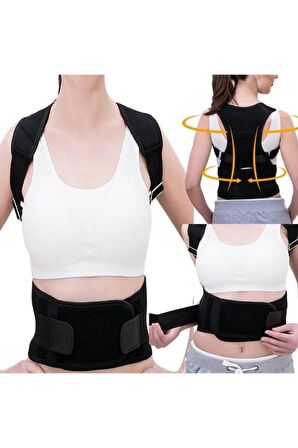 Unisex Siyah Medikal Ortopedik Kamburluk Önleyici Korse