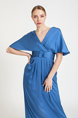 Kadın İndigo Yarasa Kol Abiye 1924