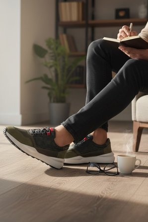 Enoch Erkek Sneaker - Karma Materyal Dokulu Esnek Tabanlı Şehir Ayakkabısı ve Dinamik Tasarım Bağcıklı Yürüyüş Ayakkabısı