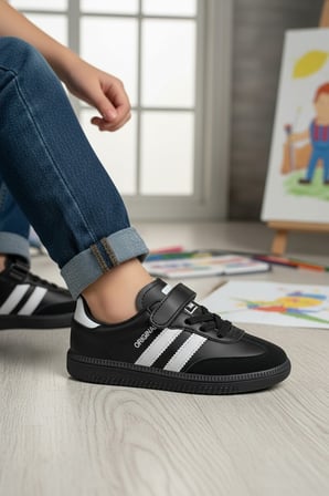 Enoch Erkek Çocuk Süet Detaylı ve Cırt Cırtlı Rahat Günlük Sneaker Spor Ayakkabı