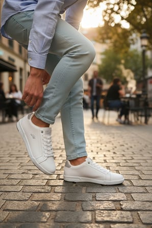 Enoch Erkek Siyah Beyaz Tabanlı Günlük Spor Ayakkabı - Rahat Kalıp Court Sneaker