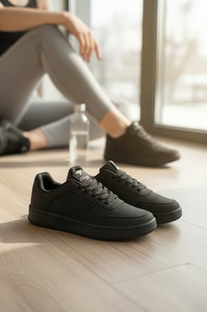 Enoch Kadın Spor Ayakkabı Kontrast Bant Detaylı Ve Perfore Burunlu Düz Tabanlı Günlük Casual Sneaker