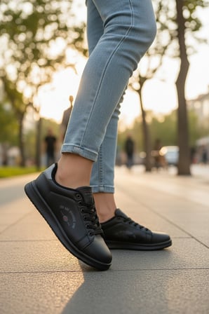 Enoch Unisex Spor Ayakkabı Grafik Baskı Detaylı Düz Tabanlı Günlük Sneaker