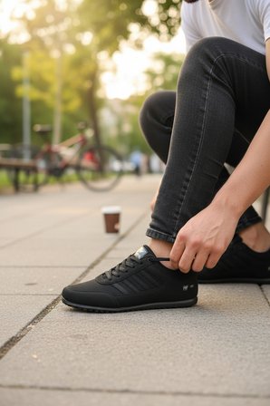 Enoch Erkek Lacivert Fileli Günlük Spor Ayakkabı - İnce Taban Rahat Yürüyüş Sneaker
