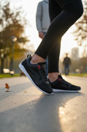 Enoch Erkek Siyah Gri Kırmızı Detaylı Spor Ayakkabı - Hafif Taban Yürüyüş Sneaker