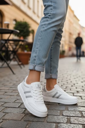 Enoch Kadın Spor Ayakkabı Delikli Detaylı Ve Hafif Comfort Düz Tabanlı Günlük Sneaker