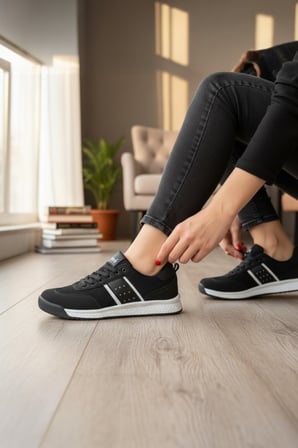 Enoch Erkek Günlük Spor Ayakkabı Nokta Detaylı Sneaker Fileli Hafif Taban Yürüyüş Modeli