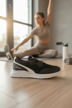 Enoch Erkek Spor Ayakkabı Siyah Beyaz Sneaker Koşu ve Yürüyüş Performans Modeli