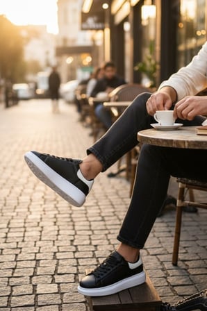 Enoch Erkek Yüksek Taban Sneaker Oversize Kalın Tabanlı ve Mat Deri Görünümlü Günlük Model