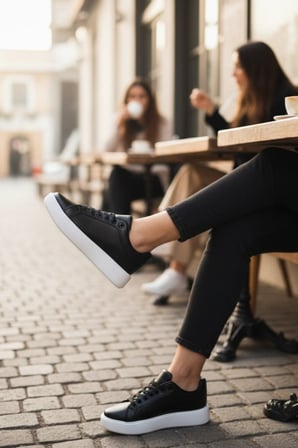 Enoch Erkek Günlük Düz Taban Sade Spor Ayakkabı  Tabanlı Sneaker Dokulu Burun ve Metal Halka Detaylı