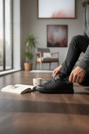 Enoch Erkek Günlük Spor Ayakkabı Düz Tabanlı Sneaker Perfore Yan Yüzeyli ve Metalik Yazı Detaylı