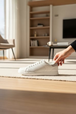 Enoch Erkek Günlük Spor Ayakkabı Düz Tabanlı Sneaker Perfore Yan Yüzeyli ve Metalik Yazı Detaylı