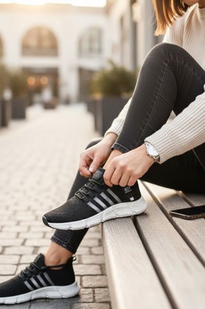 Enoch Erkek Üçlü Şerit Detaylı Petek Tabanlı Günlük Spor Ayakkabı Sneaker