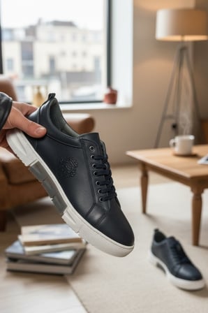 Enoch Hakiki Deri Arma Detaylı Günlük Erkek Sneaker Comfort Taban