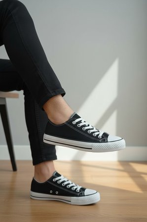 Enoch Unisex Klasik Canvas ve Bez Bağcıklı Keten Rahat Günlük Sneaker Ayakkabı