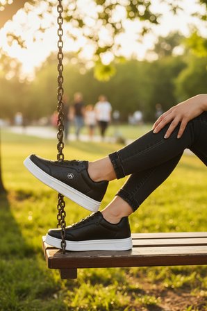 Enoch Kadın Spor Ayakkabı Amblem Detaylı Ve Ortopedik Düz Tabanlı Casual Sneaker