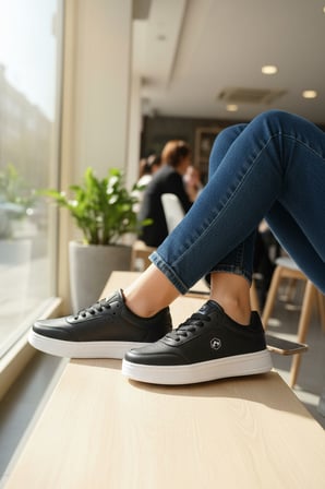 Enoch Kadın Spor Ayakkabı Amblem Detaylı Ve Ortopedik Düz Tabanlı Casual Sneaker