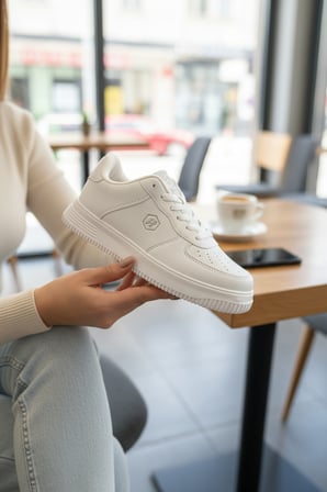 Enoch Kadın Beyaz Spor Ayakkabı Ortopedik Tabanlı Casual Sneaker