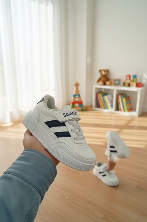 Enoch Unisex Çocuk Spor Ayakkabı Cırtlı Ve Bağcıklı Sportif Model
