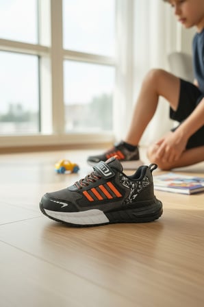 Enoch Ortopedik Üç Şerit Detaylı Ve Desenli Çocuk Spor Ayakkabı