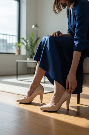 Enoch Kadın Sivri Burun Orta Boy Kalın Topuklu Klasik Stiletto Ayakkabı
