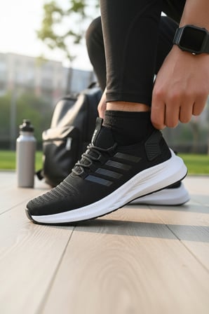 Enoch Ortopedik Ultra Hafif Şeritli Fileli Çoraplı Sneaker Spor Ayakkabı