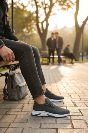 Enoch Ortopedik Bağcıksız Görünümlü Örgülü Sneaker