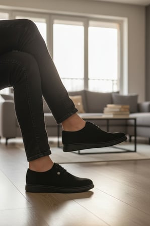Enoch Siyah Tekstil Dokulu Esnek Tabanlı Bağcıklı Erkek Casual Ayakkabı