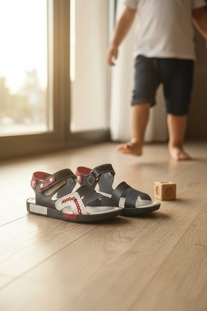 noch Yan Bant Nakış İşlemeli ve Üçlü Bantlı Ergonomik Çocuk Sandalet